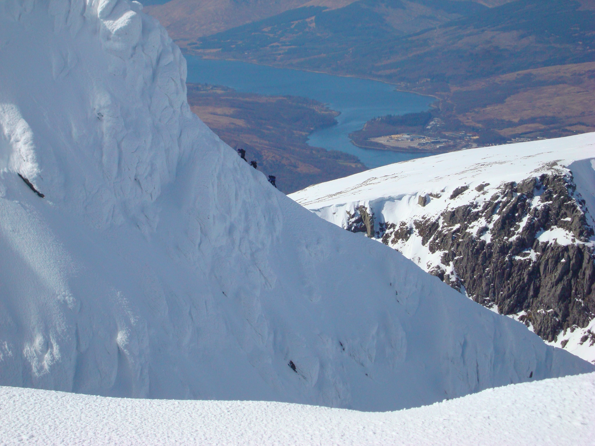 Climbers finishing Tower Ridge